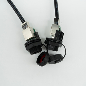 IP67 Waterproof RJ45 Connector Cat5e Push Lock Panel Mount Male/Female Nylon Housing for Power Applications