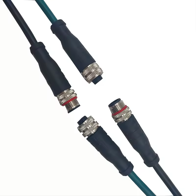 M12 17-Pin Y-split Aviation Connector installed in a robotic arm control system